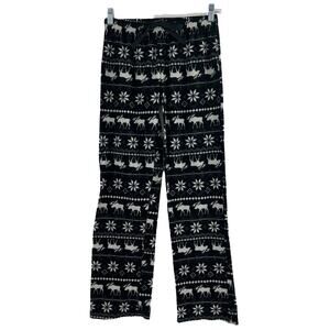 Kathy Ireland Small Moose Waffle Knit Pajama Pants Winter